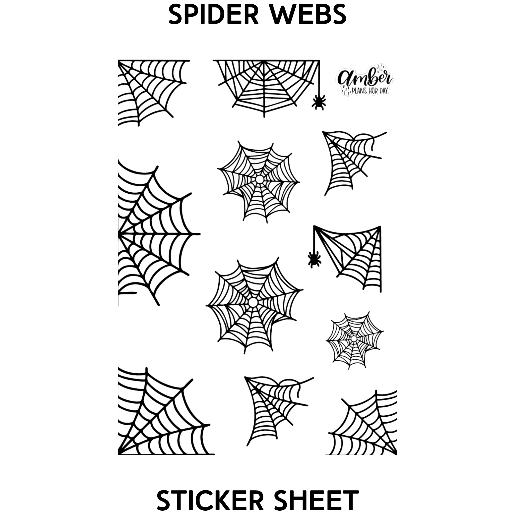 Spider s Sticker Sheet Amber Plans Her Day