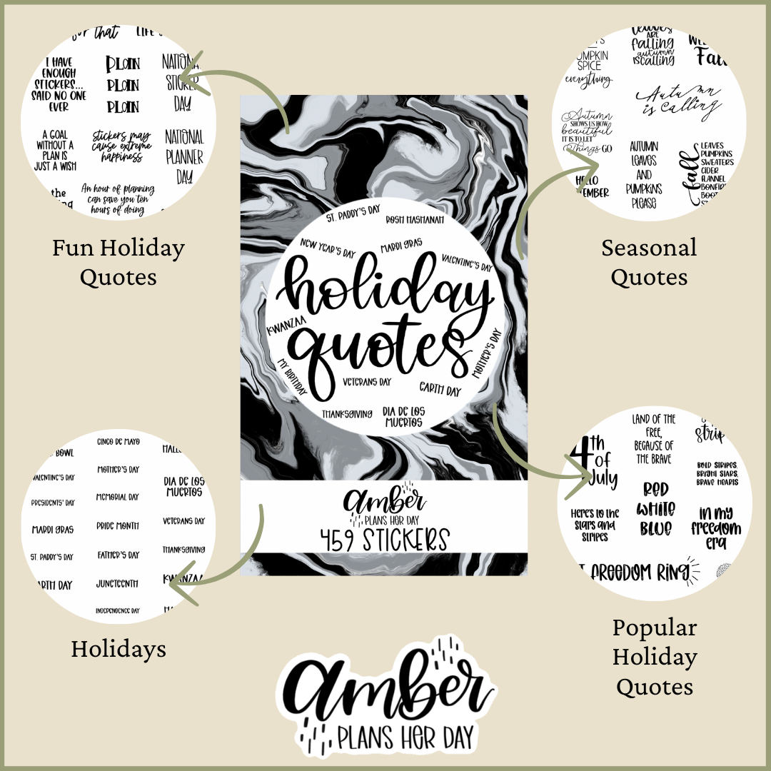 Holiday Quotes Sticker Book Amber Plans Her Day