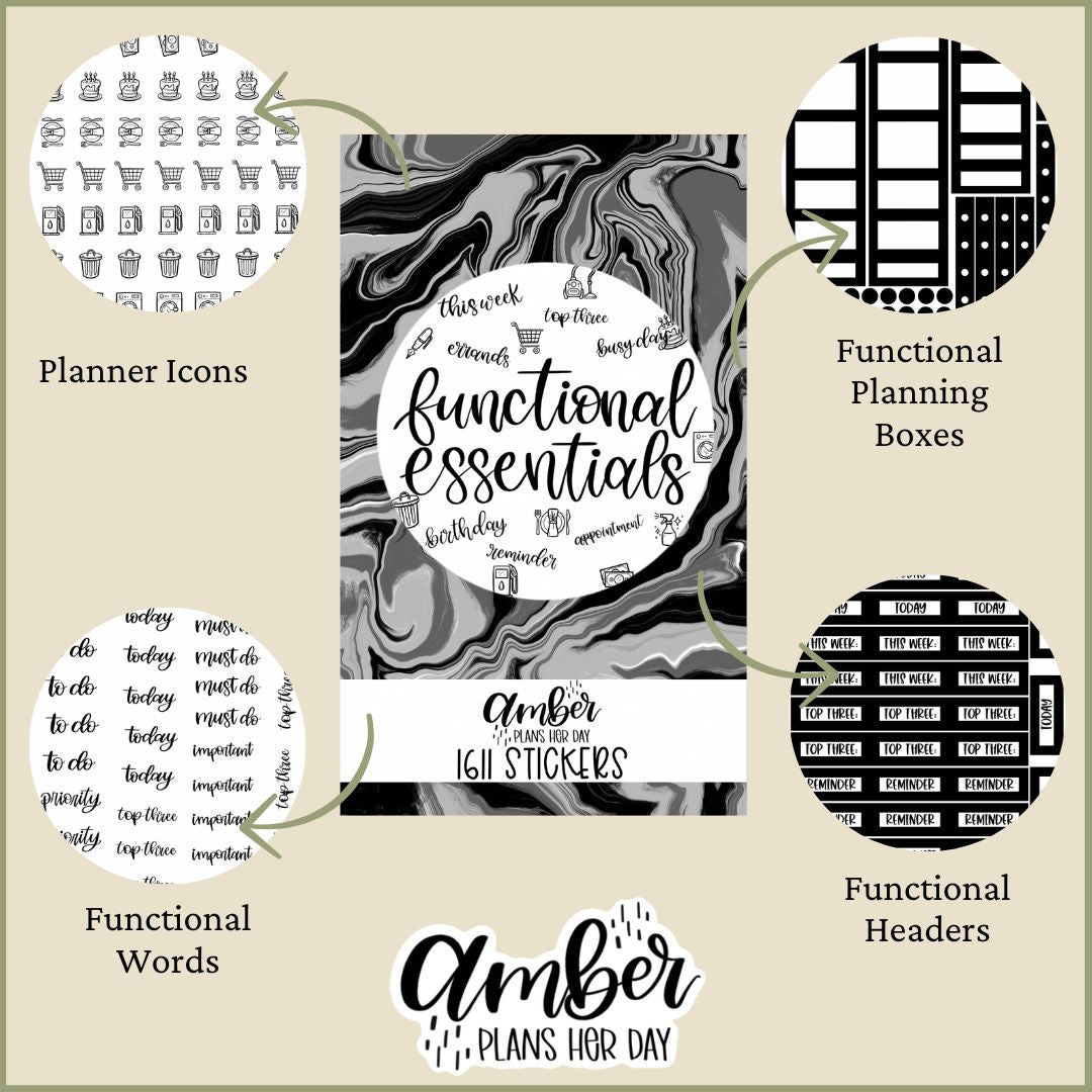 Functional Essentials Sticker Book Amber Plans Her Day
