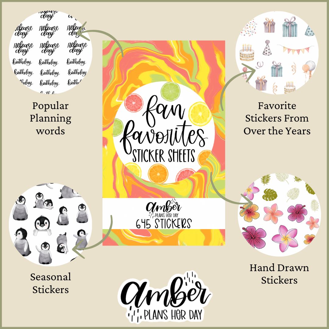 Fan Favorites Sticker Sheets Sticker Book Amber Plans Her Day