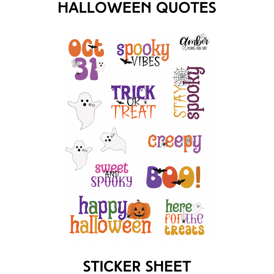 Halloween Quotes Sticker Sheet