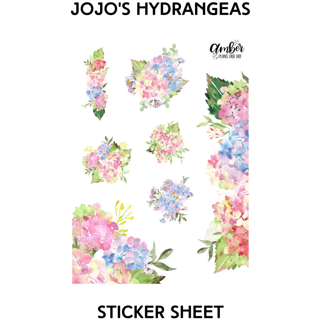 Jojo's Hydrangeas Sticker Sheet