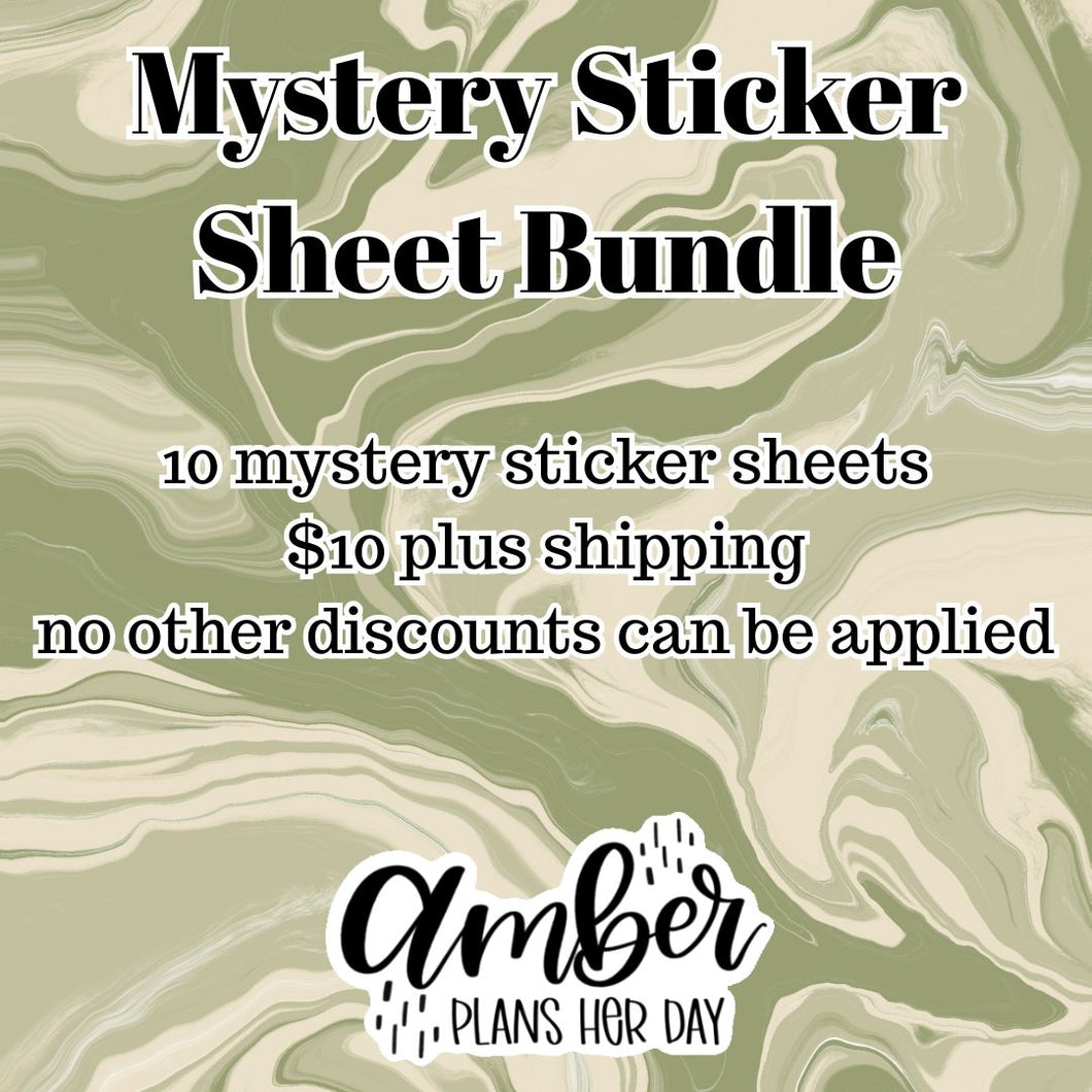 10 Mystery Sticker Sheet Bundle
