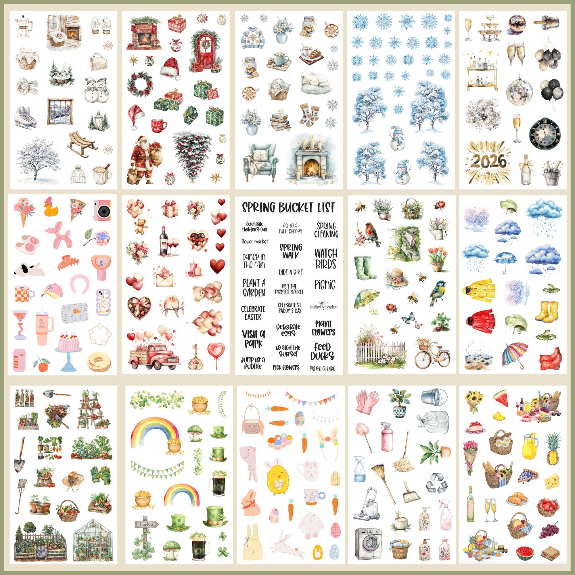 Time Sticker Book A Year in Stickers Sticker Book – Amber Plans Her Day