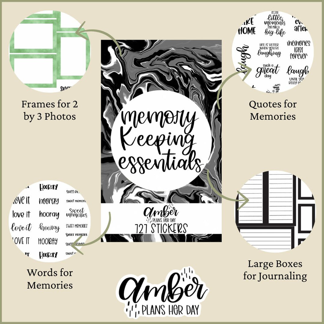 Memory Essentials Memory Keeping Essentials Sticker Book – Amber Plans Her Day