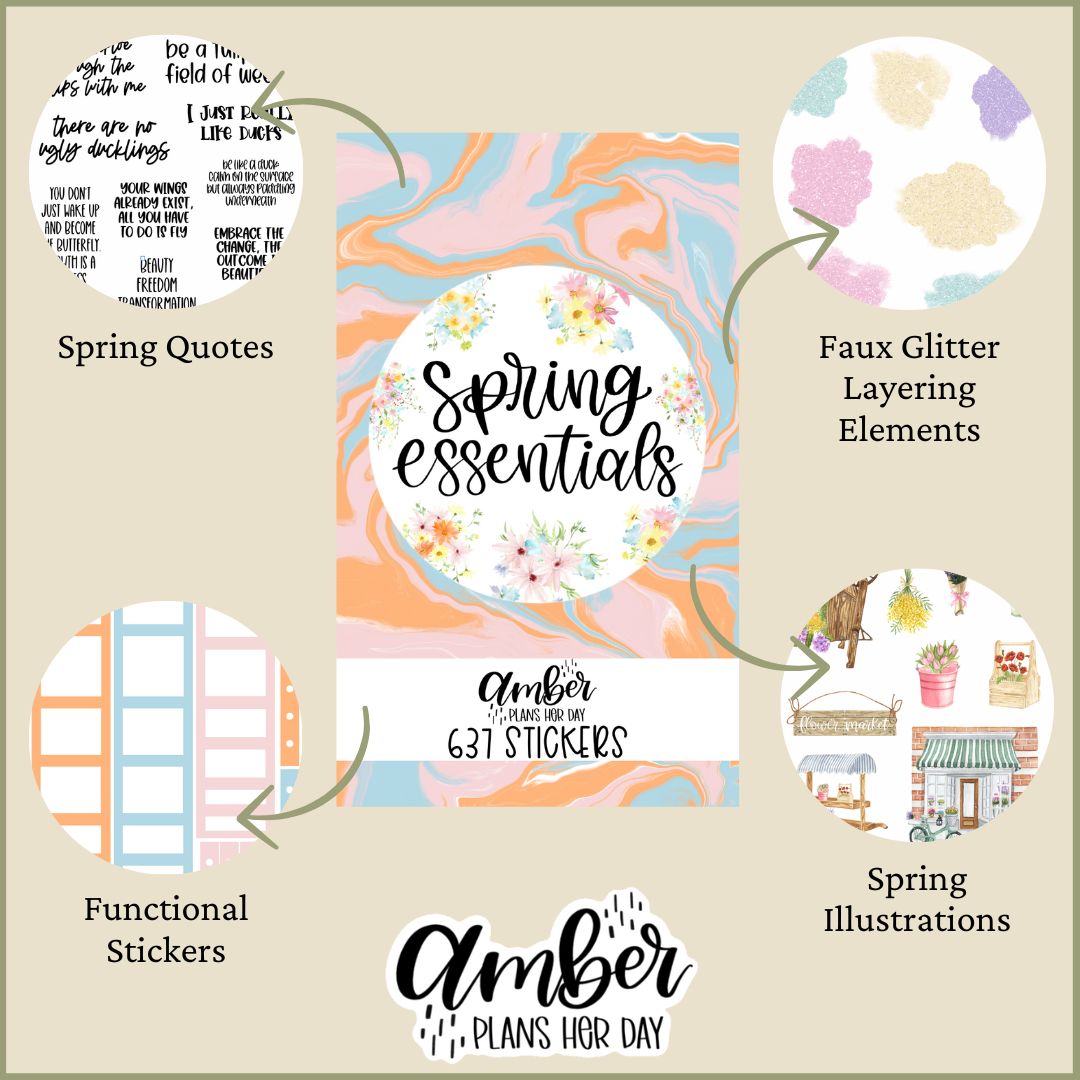 Sticker Book Spring Spring Essentials Sticker Book – Amber Plans Her Day