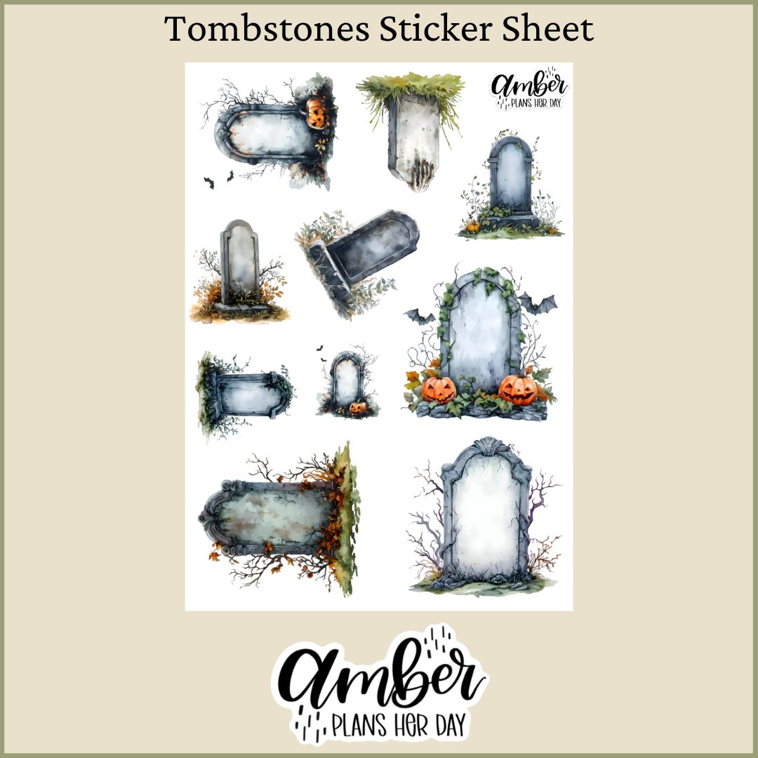 Tombstones Sticker Sheet – Amber Plans Her Day
