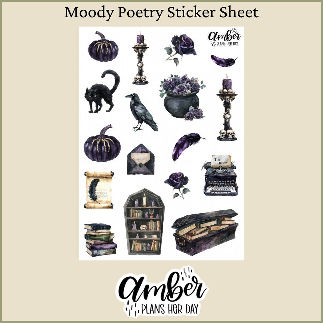 Moody Poetry Sticker Sheet