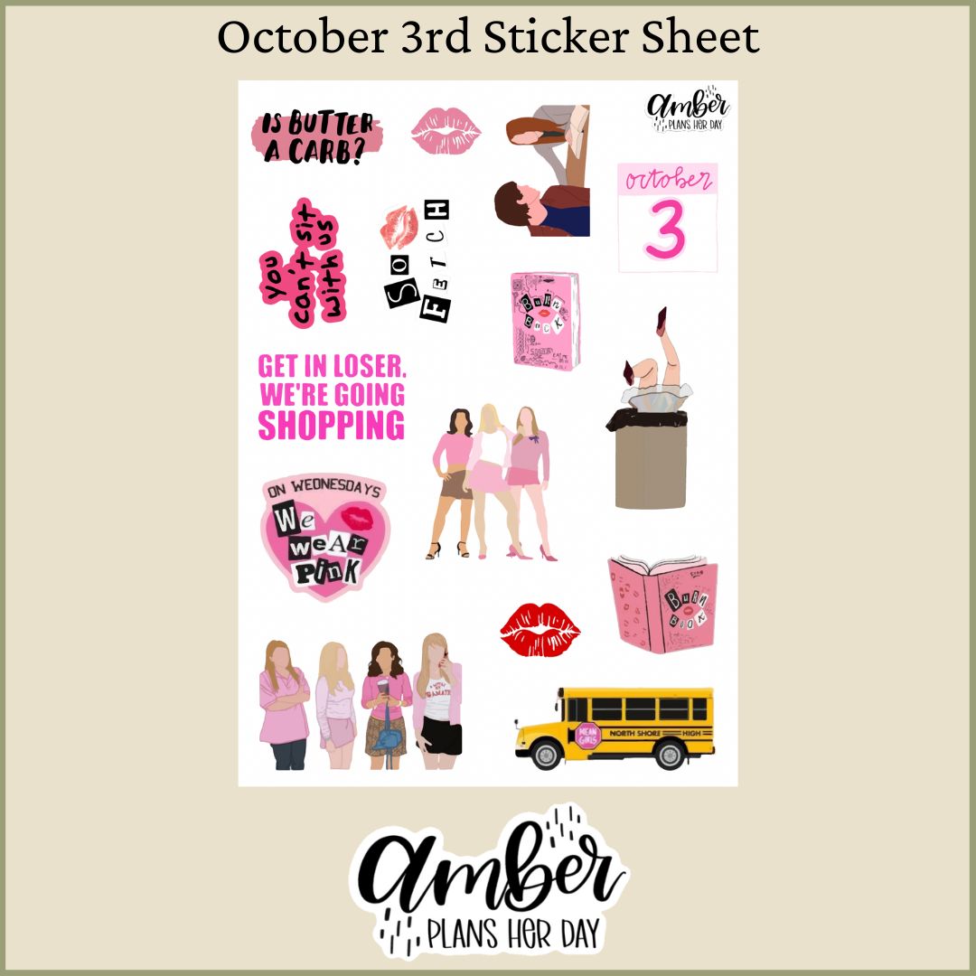 October 3rd Sticker Sheet – Amber Plans Her Day
