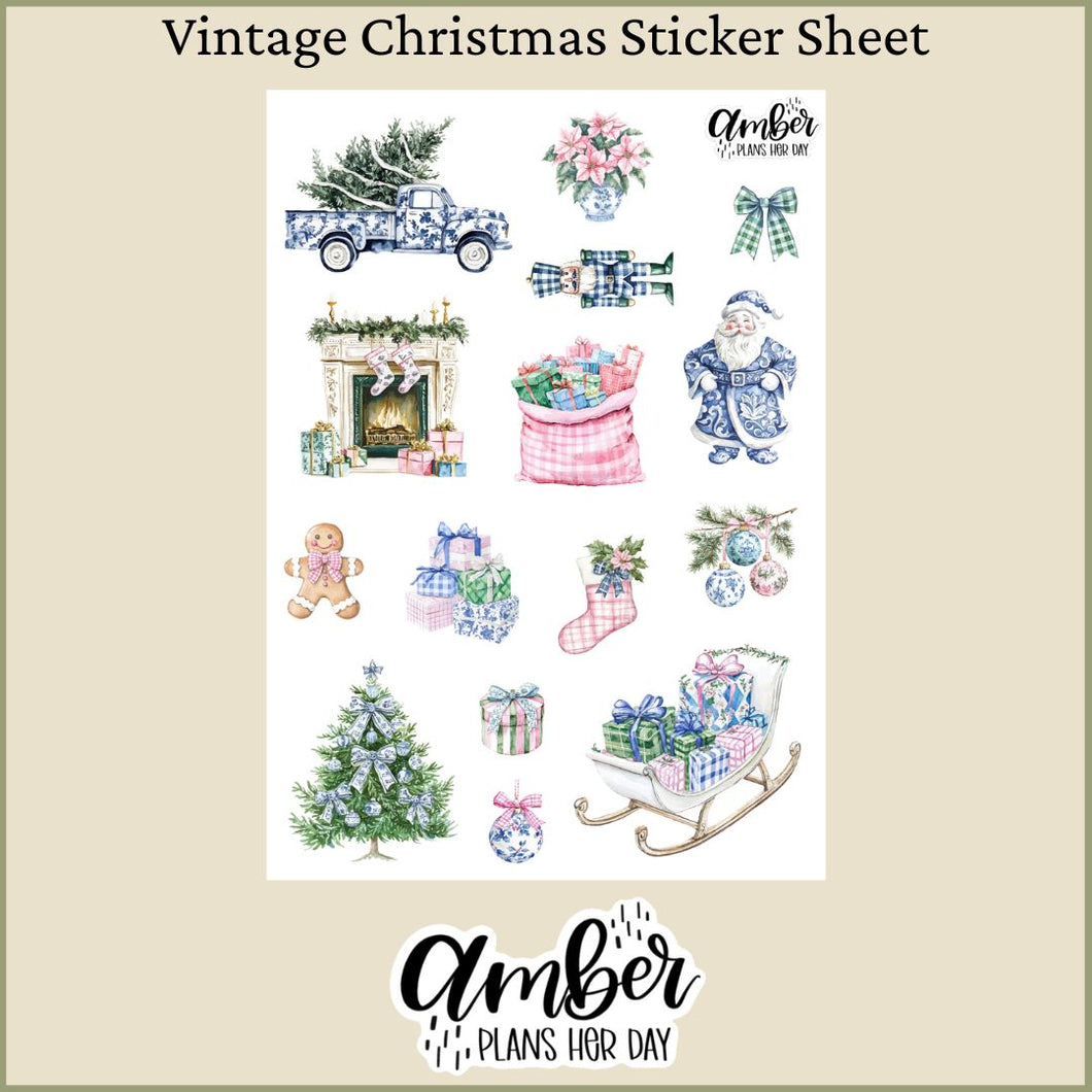 Vintage Christmas Sticker Sheet