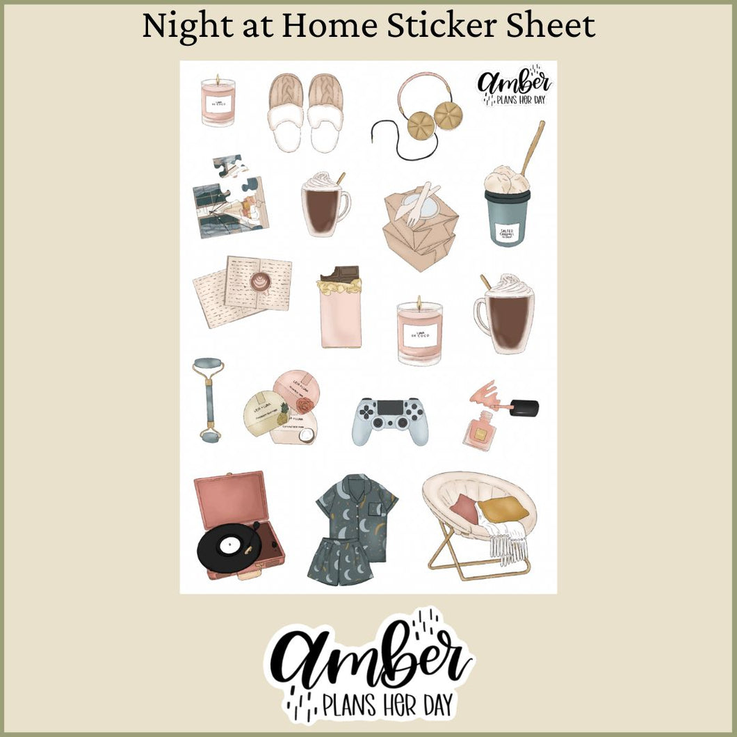 Night at Home Sticker Sheet