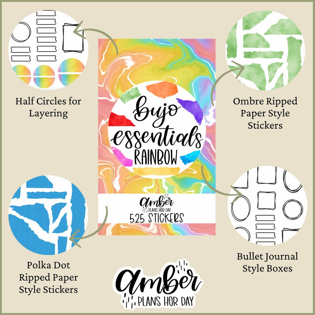 Bujo Essentials Rainbow Sticker Book