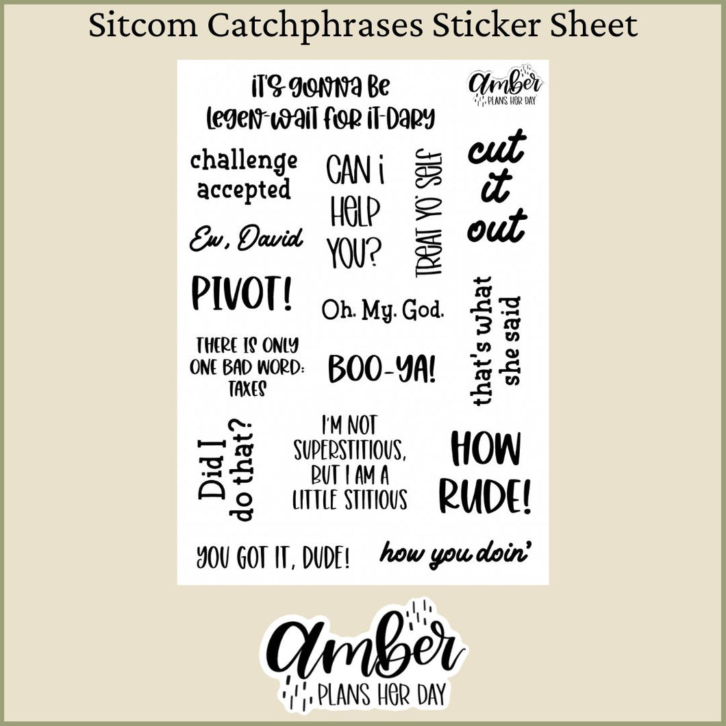 Sitcom Catchphrases Sticker Sheet