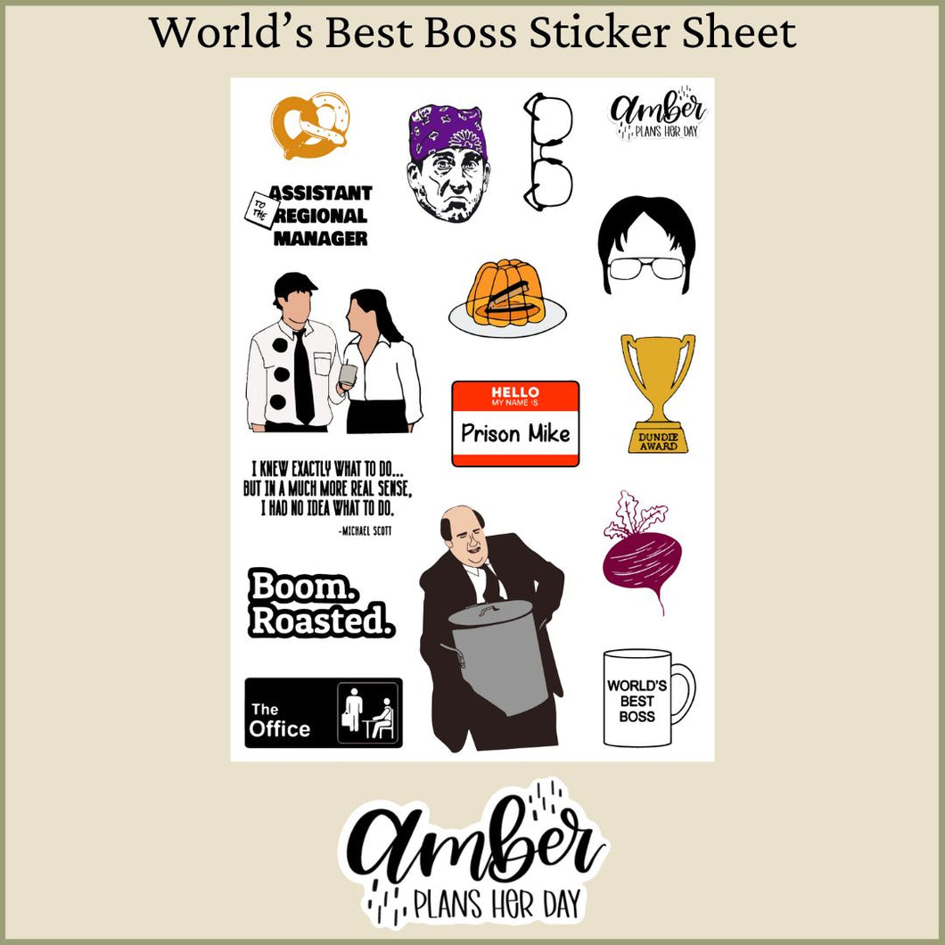 World's Best Boss Sticker Sheet