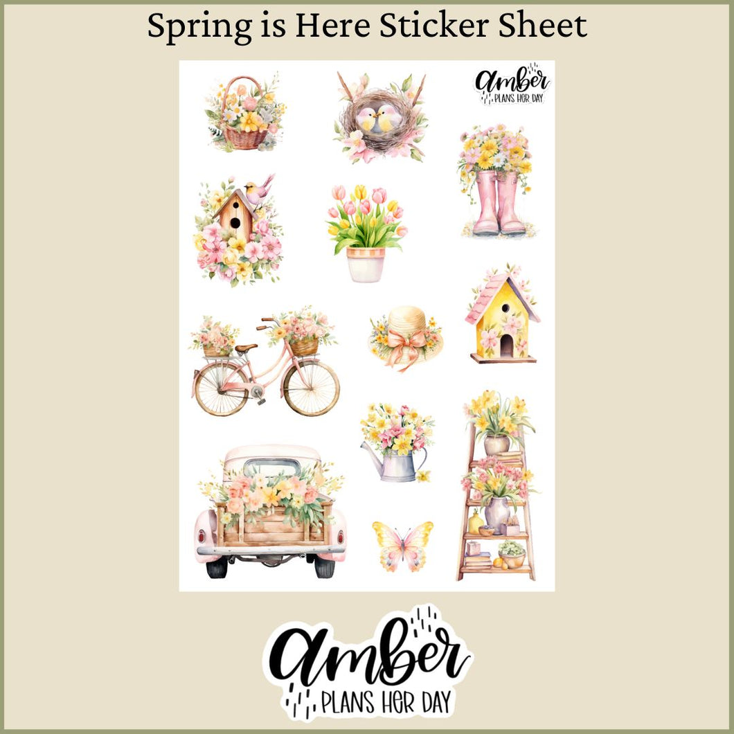 Spring is Here Sticker Sheet