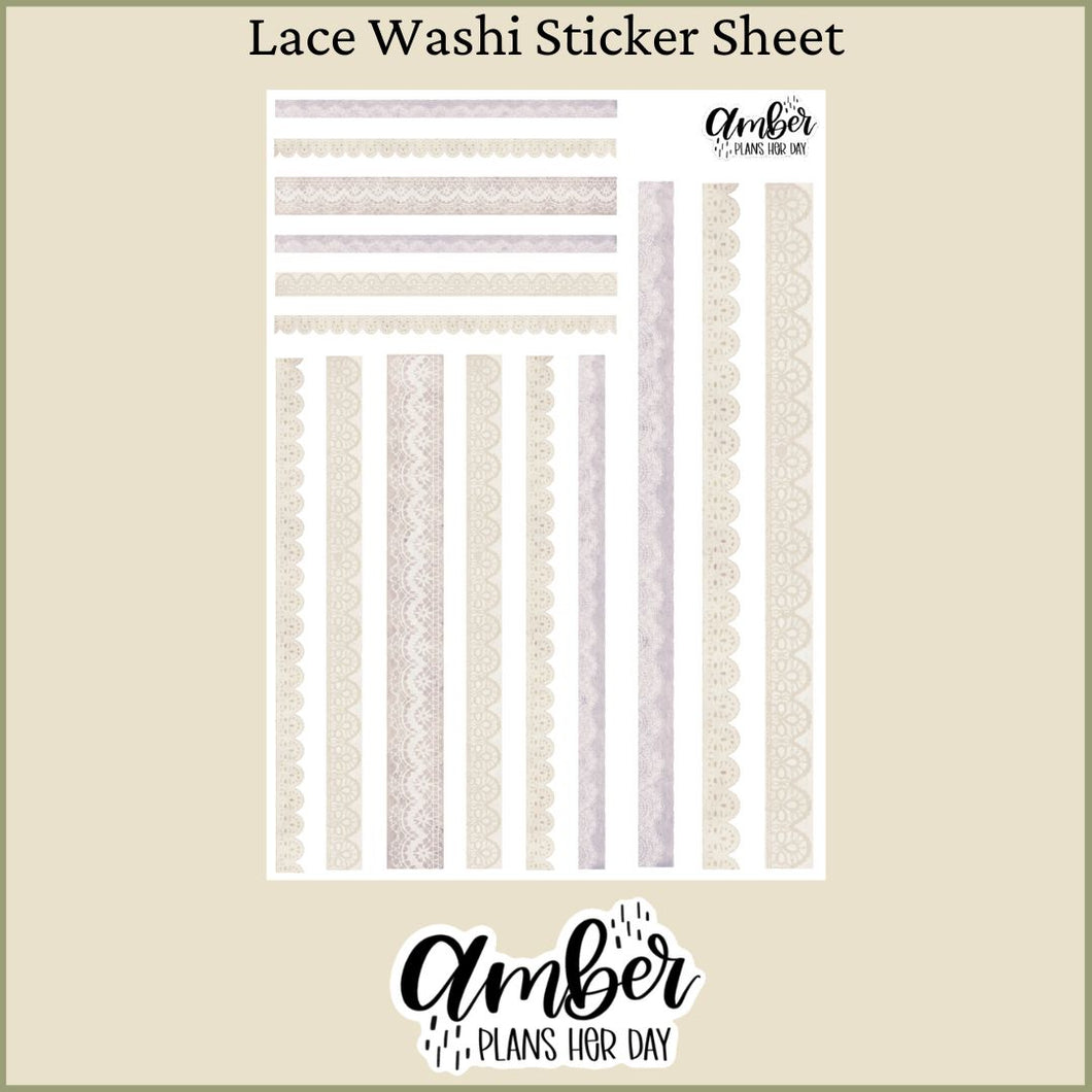 Lace Washi Sticker Sheet