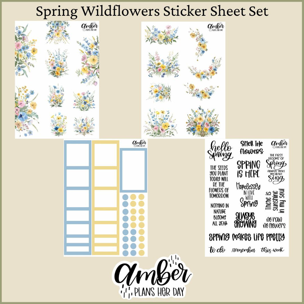 Spring Wildflowers Sticker Sheet Set