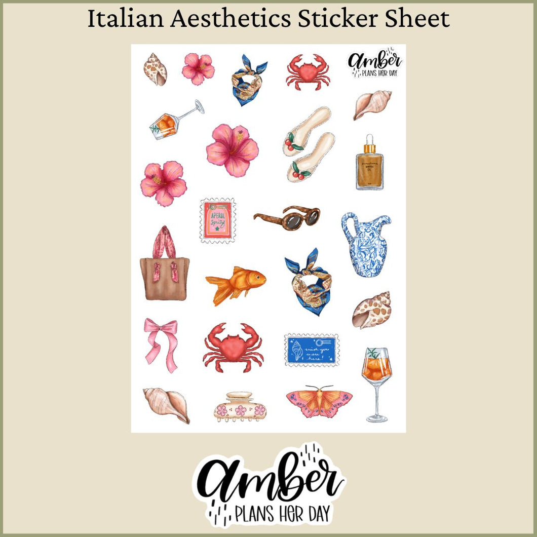 Italian Aesthetics Sticker Sheet