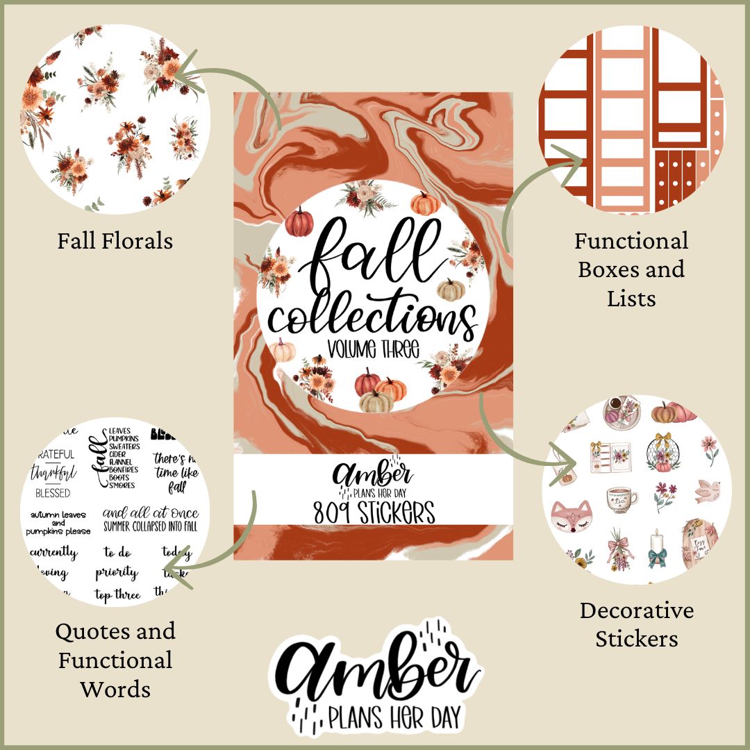 Fall Collection Time Fall Collections Volume 3 Sticker Book – Amber Plans Her Day
