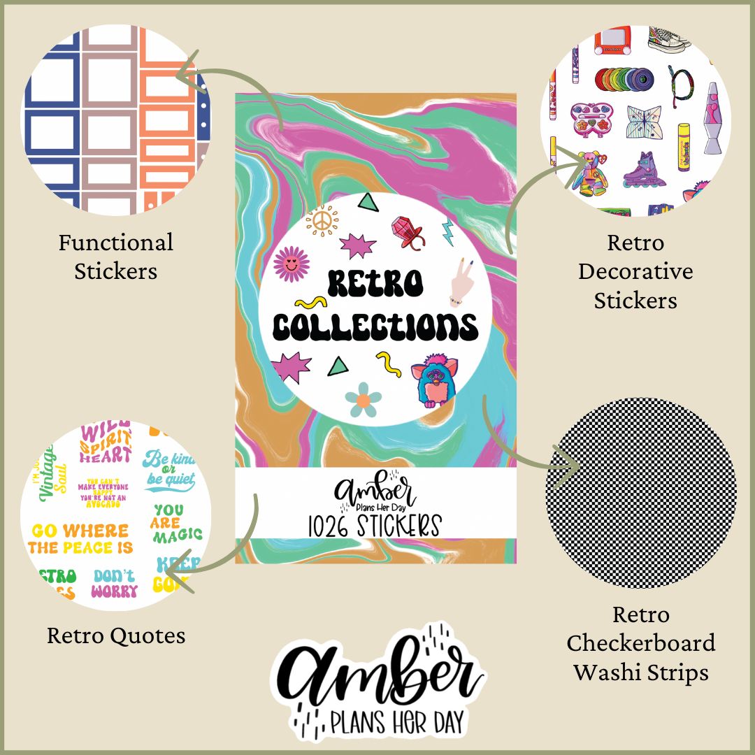 Collection Only Sticker Retro Collections Sticker Book – Amber Plans Her Day