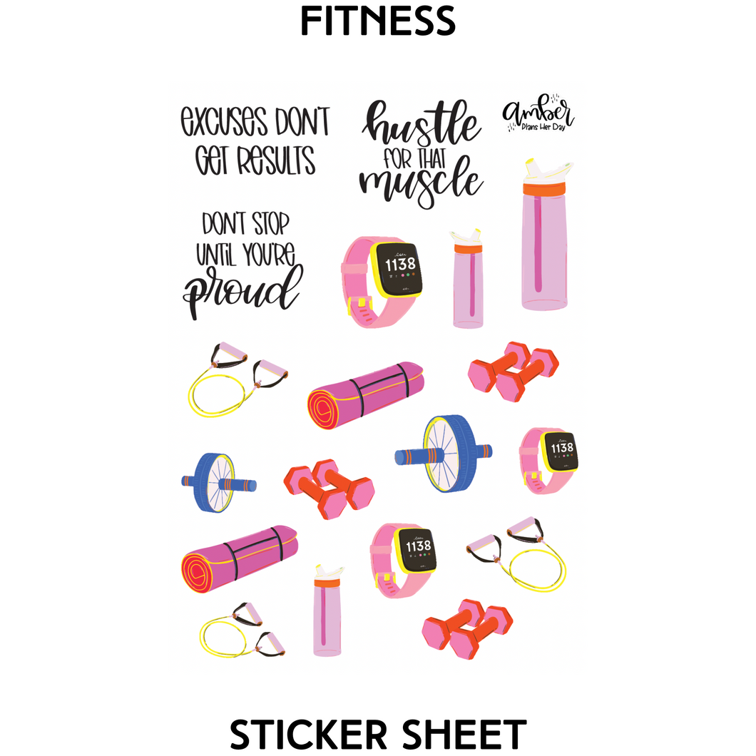 Fitness Sticker Sheet