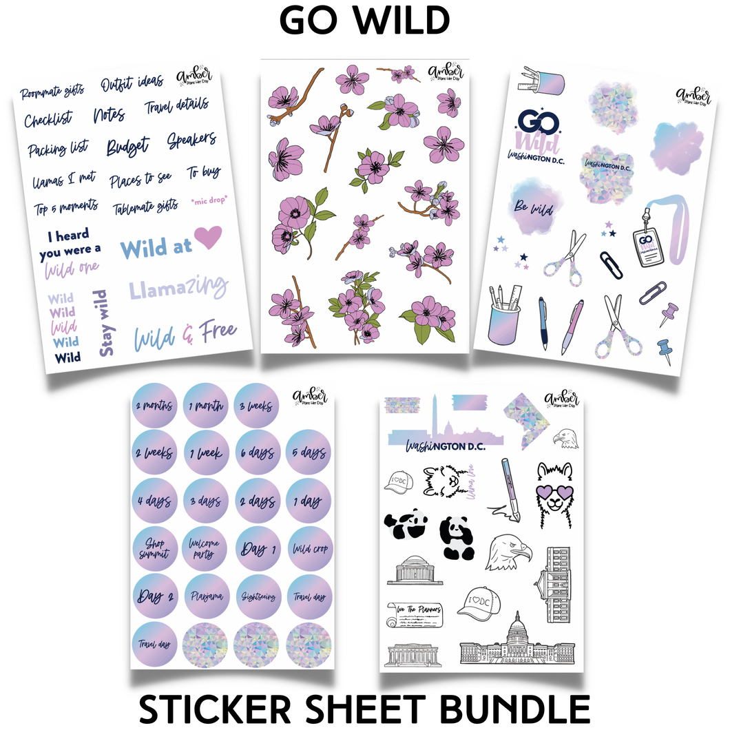 GO Wild Sticker Sheet Bundle