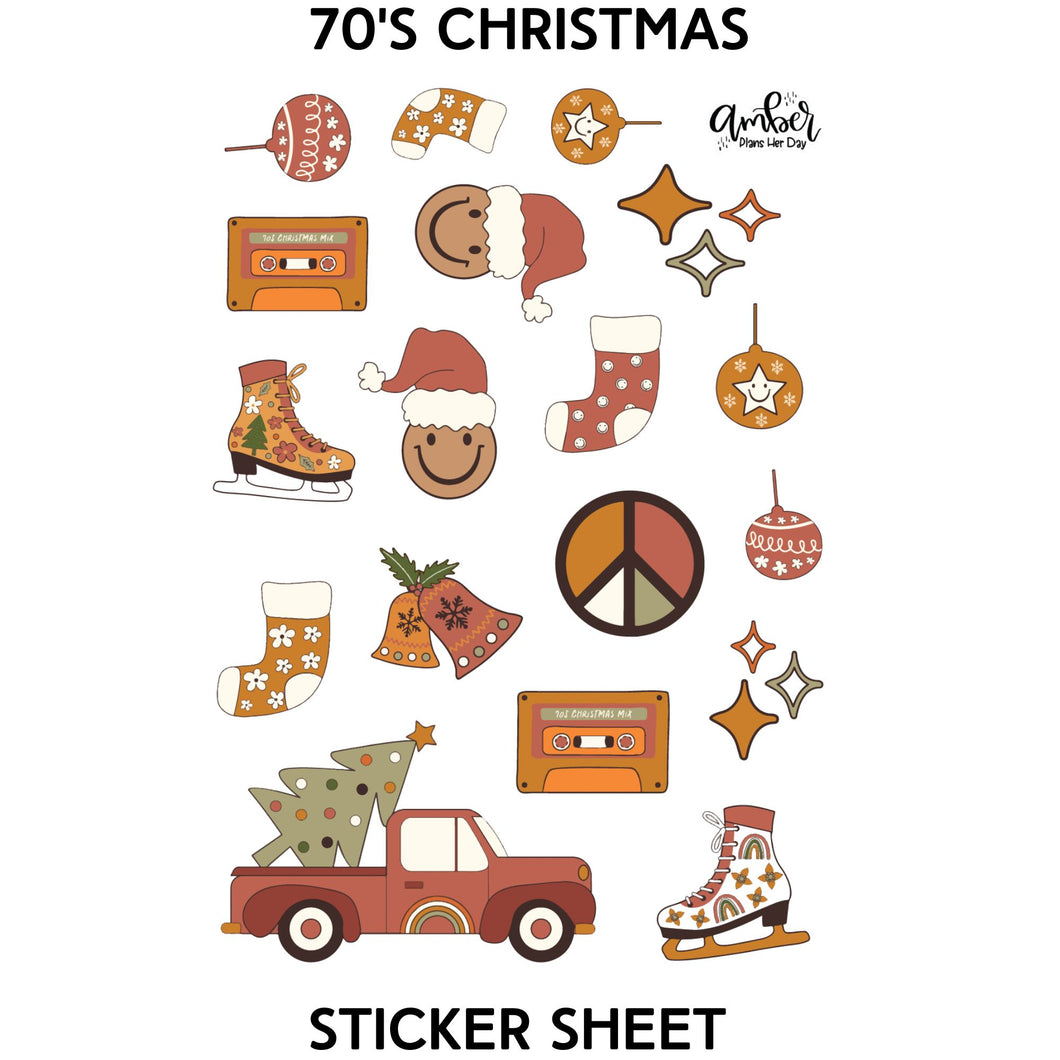 70's Christmas Sticker Sheet