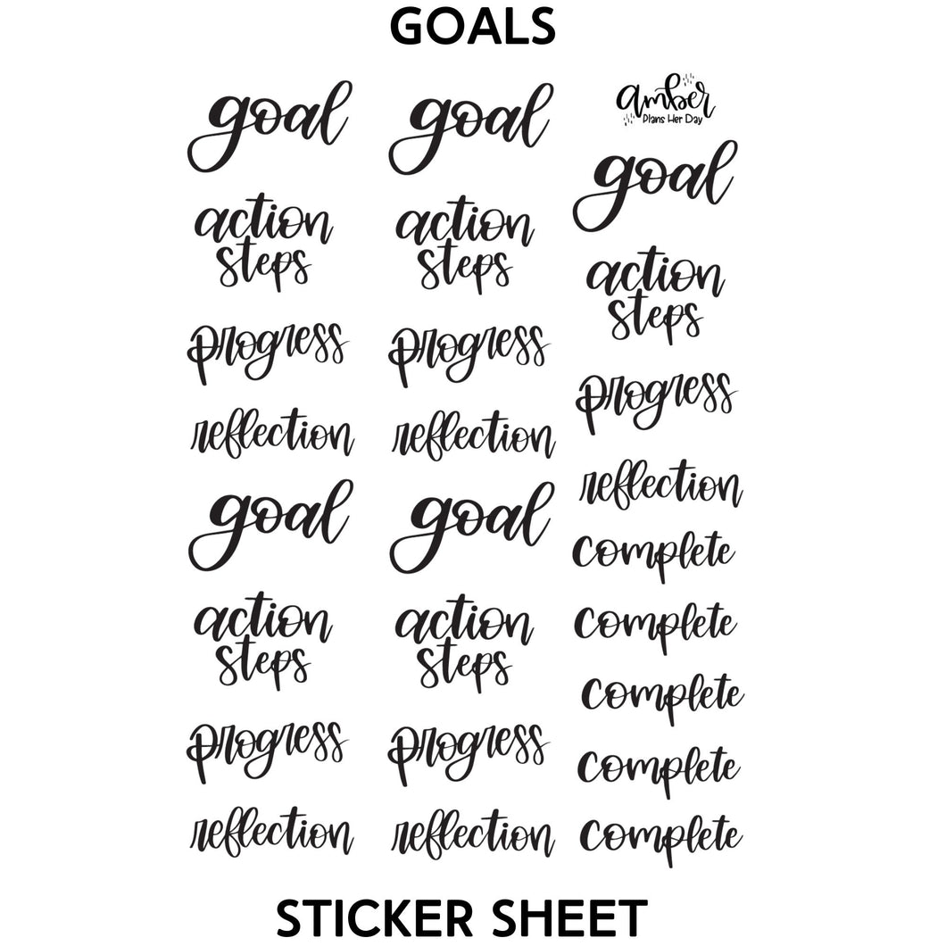 Goal Design Sticker Goals Sticker Sheet – Amber Plans Her Day
