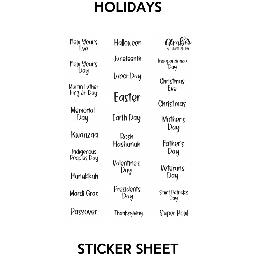 Holidays Sticker Sheet