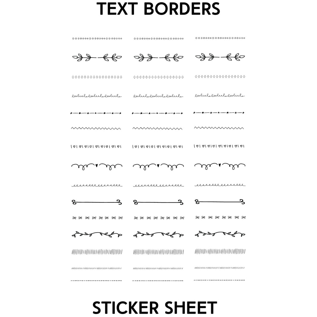 Ios Layout Border Sticker Text Borders Sticker Sheet – Amber Plans Her Day