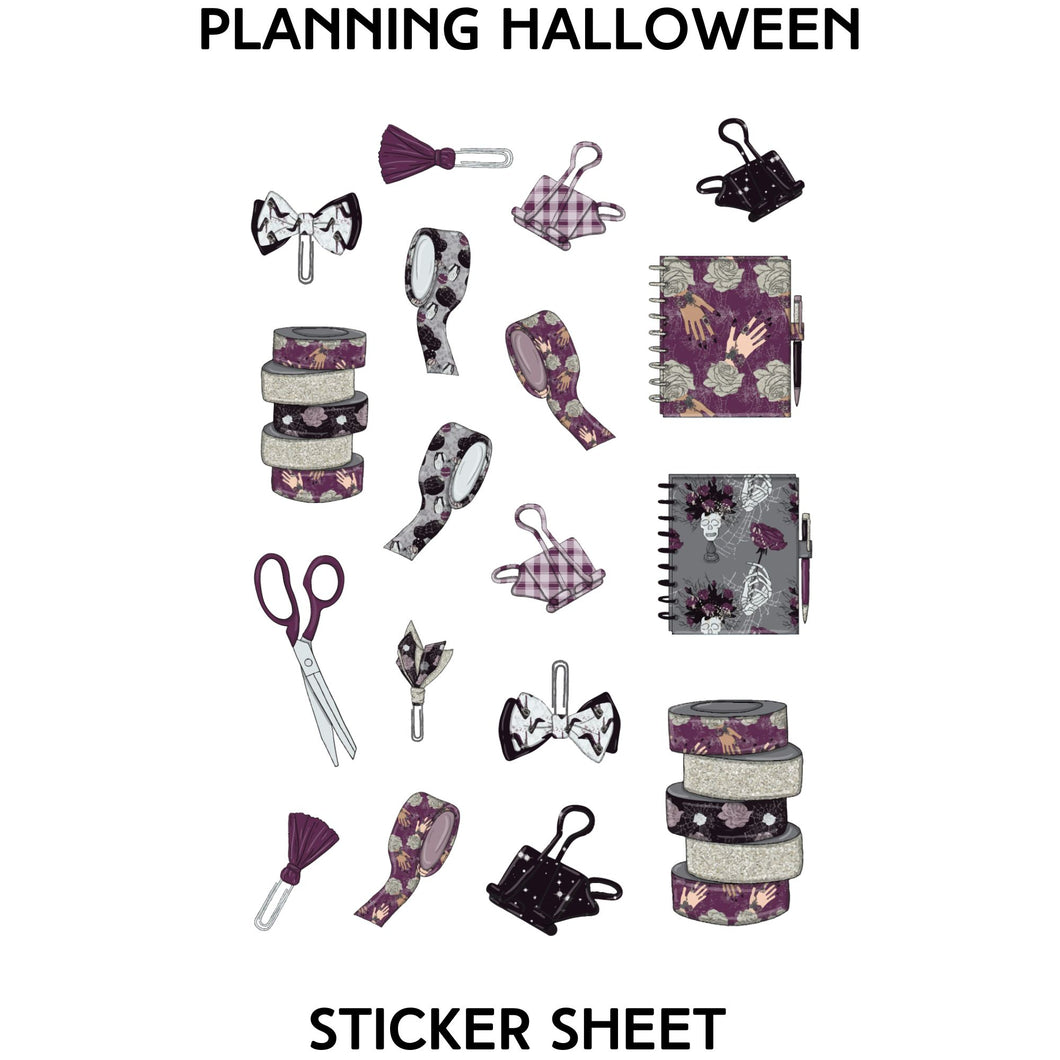 Planning Halloween Sticker Sheet