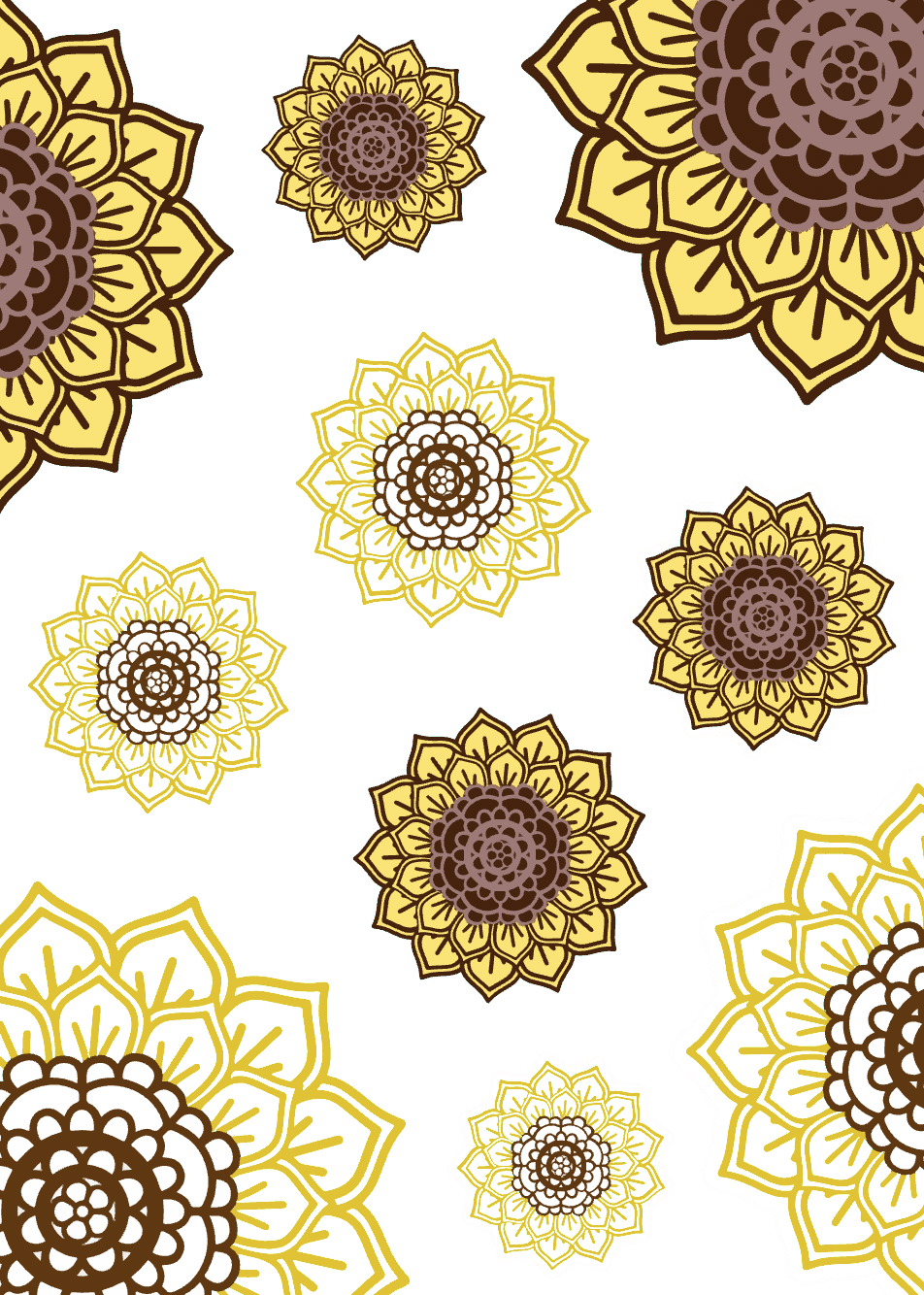 Sunflower Mandala Sticker Sheet