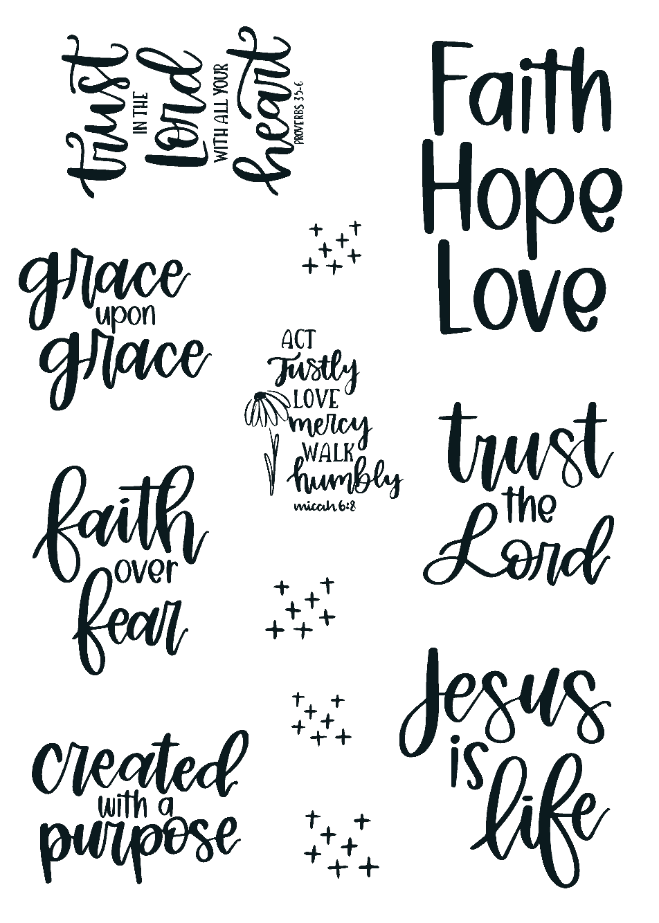 Faith Quotes Sticker Sheet – Amber Plans Her Day