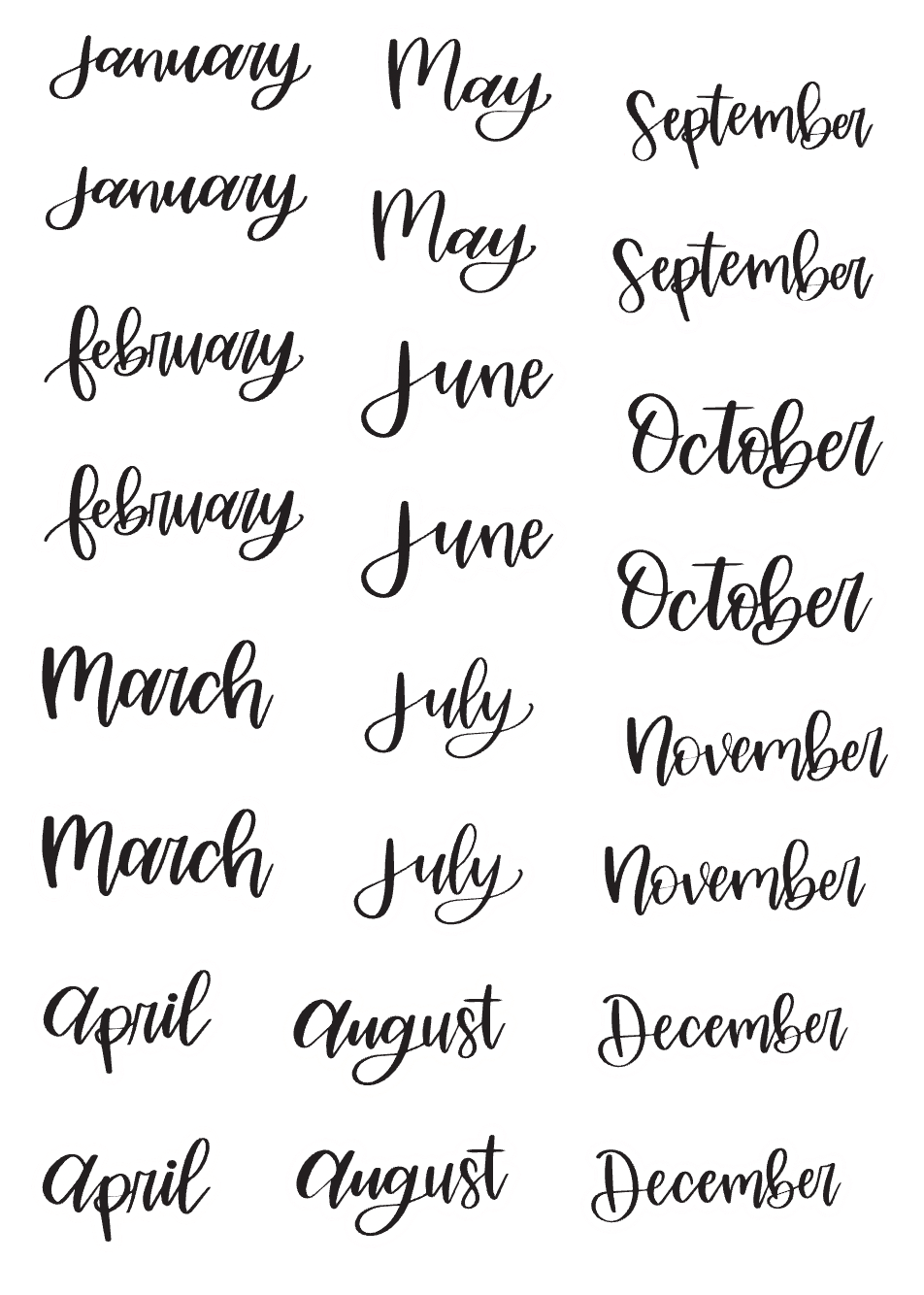 Months of the Year Sticker Sheet Amber Plans Her Day