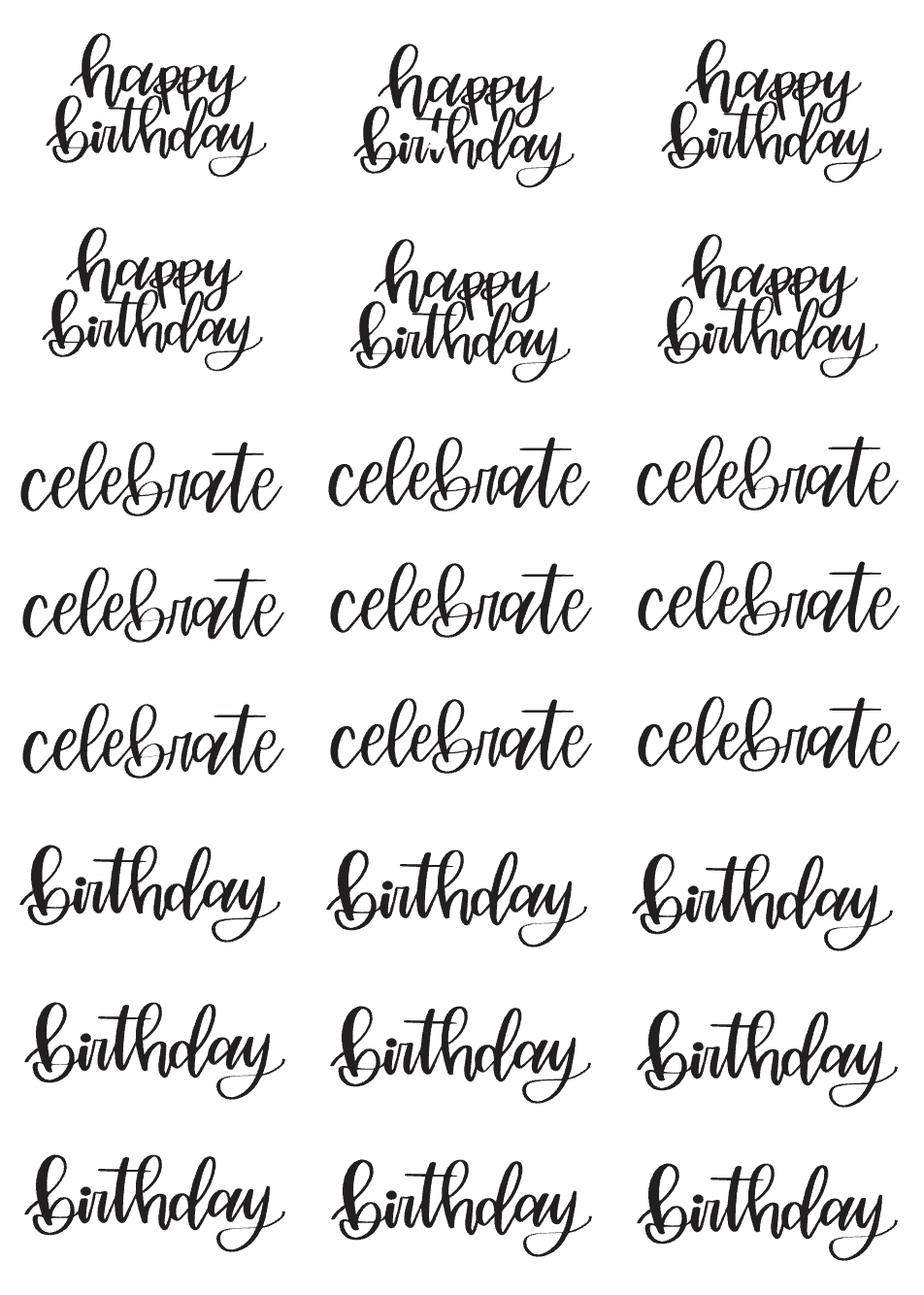 Birthday and Celebrate Sticker Sheet